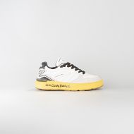 Picture of CNC COSTUME NATIONAL MEN'S NW.89 NAPPA LEATHER AND FABRIC USED EFFECT SNEAKERS WHITE/BLACK 1