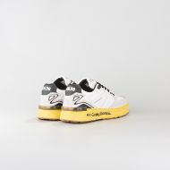 Picture of CNC COSTUME NATIONAL MEN'S NW.89 NAPPA LEATHER AND FABRIC USED EFFECT SNEAKERS WHITE/BLACK 3