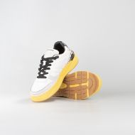 Picture of CNC COSTUME NATIONAL MEN'S NW.89 NAPPA LEATHER AND FABRIC USED EFFECT SNEAKERS WHITE/BLACK 4