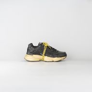 Picture of CNC COSTUME NATIONAL WOMEN'S QS.89 MIXED LEATHER USED EFFECT SNEAKERS BLACK 4