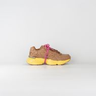 Picture of CNC COSTUME NATIONAL WOMEN'S QS.89 MIXED LEATHER USED EFFECT SNEAKERS TOFFEE 4