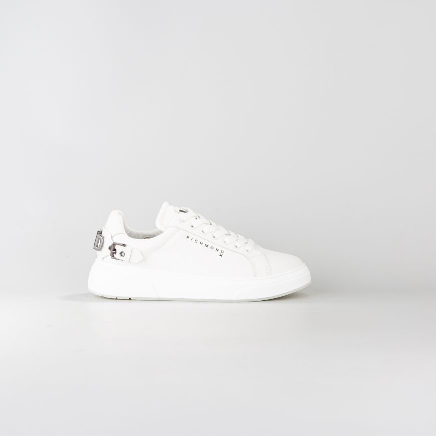Снимка на JOHN RICHMOND МЪЖКИ СПОРТНИ ОБУВКИ JR ONE LEATHER SNEAKERS WITH METAL LETTERS WHITE