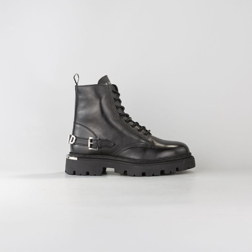 Снимка на JOHN RICHMOND МЪЖКИ БОТУШИ WICTOR LEATHER BOOTS WITH METAL LETTERS BLACK