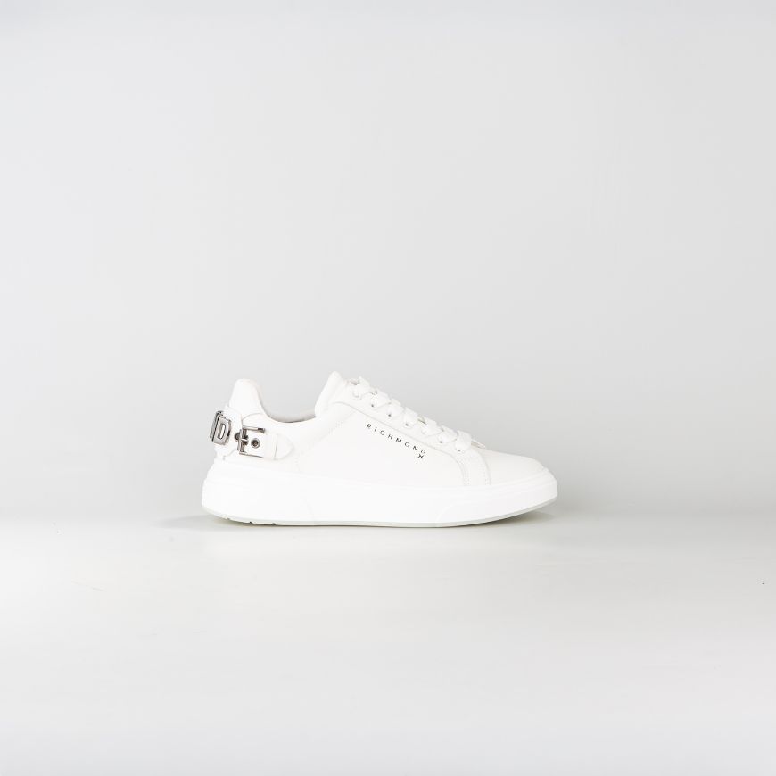 Снимка на JOHN RICHMOND ДАМСКИ СПОРТНИ ОБУВКИ JR ONE LEATHER SNEAKERS WITH METAL LETTERS WHITE