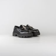 Снимка на JOHN RICHMOND ДАМСКИ ОБУВКИ WICTOR ABRASIVED LEATHER LOAFERS WITH METAL LETTERS BLACK 2