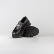 Снимка на JOHN RICHMOND ДАМСКИ ОБУВКИ WICTOR ABRASIVED LEATHER LOAFERS WITH METAL LETTERS BLACK 4