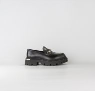 Снимка на JOHN RICHMOND ДАМСКИ ОБУВКИ WICTOR ABRASIVED LEATHER LOAFERS WITH METAL LETTERS BLACK 1