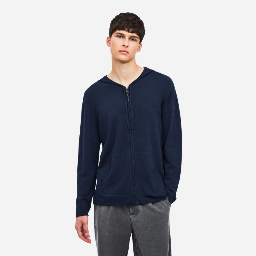 Picture of DIRTY LAUNDRY MEN'S LIGHTWEIGHT CASHMERE FULL ZIP NAVY