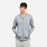 Picture of DIRTY LAUNDRY MEN'S LIGHTWEIGHT CASHMERE FULL ZIP GREY MELANGE 4
