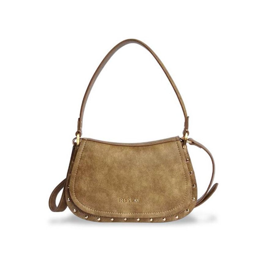 Picture of REPLAY WOMEN'S VINTAGE PU FLAP BAG TAN