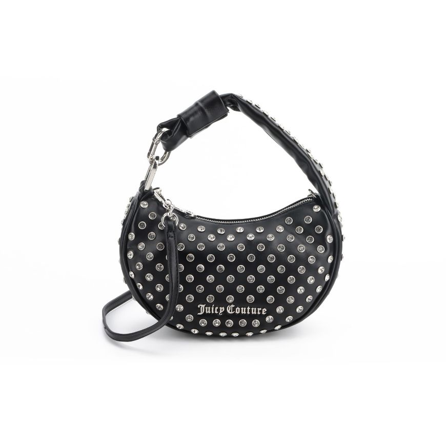 Снимка на JUICY COUTURE ДАМСКА ЧАНТА BLOSSOM RHINESTONE SMALL HOBO BLACK