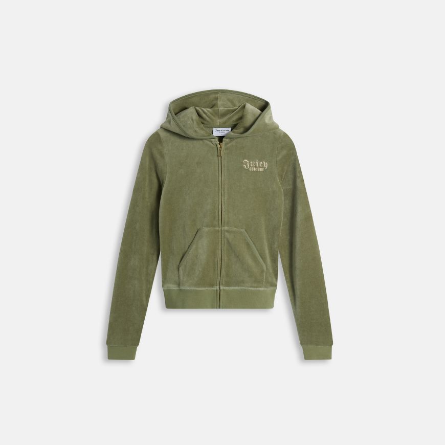 Picture of JUICY COUTURE WOMEN'S SWEATSHIRT REGAL REBELLE ROBYN HOODIE OIL GREEN