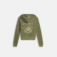 Picture of JUICY COUTURE WOMEN'S SWEATSHIRT REGAL REBELLE ROBYN HOODIE OIL GREEN 2
