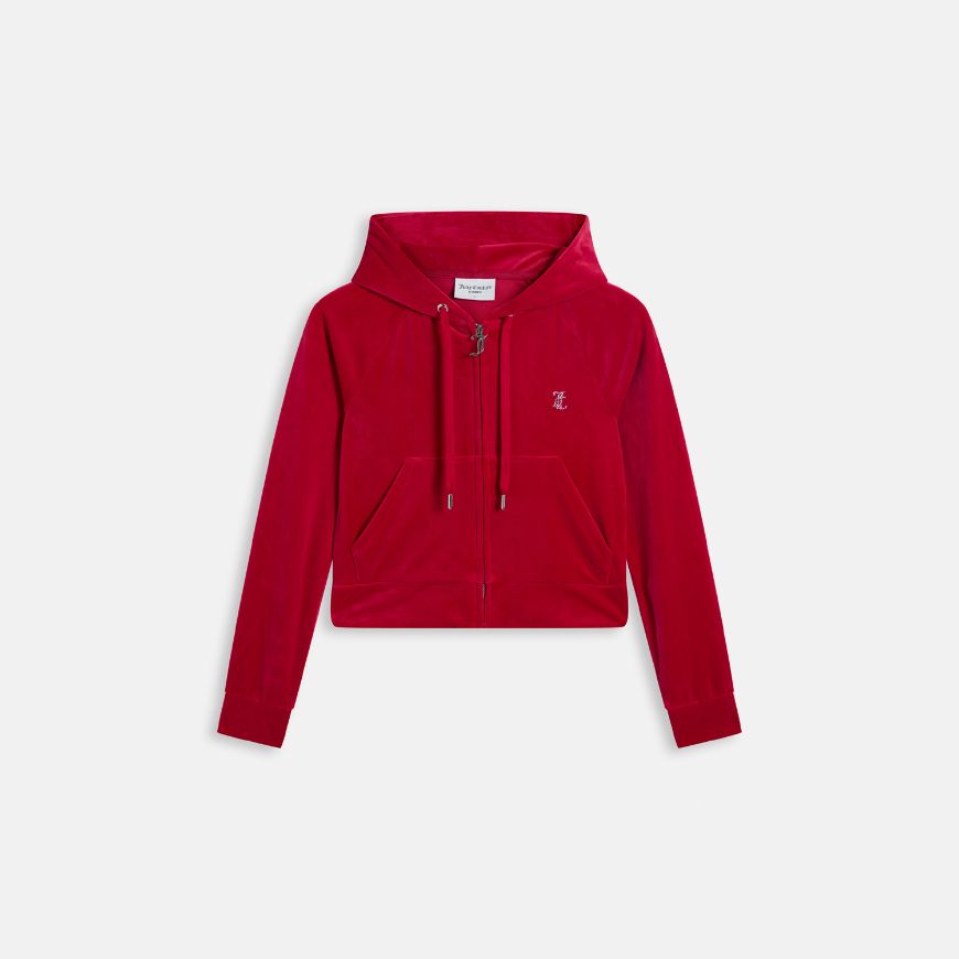 Picture of JUICY COUTURE WOMEN'S SWEATSHIRT MADISON HOODIE CLASSIC VELOUR PERSIAN RED