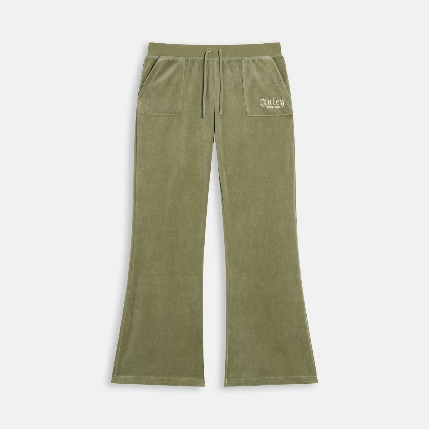 Picture of JUICY COUTURE WOMEN'S PANTS REGAL REBELLE CAISA ULTRA LOW RISE OIL GREEN