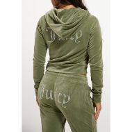 Picture of JUICY COUTURE WOMEN'S SWEATSHIRT MADISON HOODIE CLASSIC VELOUR OIL GREEN 5