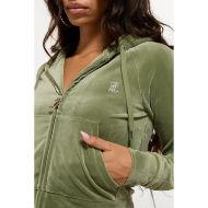 Picture of JUICY COUTURE WOMEN'S SWEATSHIRT MADISON HOODIE CLASSIC VELOUR OIL GREEN 6
