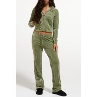 Picture of JUICY COUTURE WOMEN'S SWEATSHIRT MADISON HOODIE CLASSIC VELOUR OIL GREEN 7