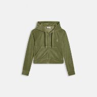 Picture of JUICY COUTURE WOMEN'S SWEATSHIRT MADISON HOODIE CLASSIC VELOUR OIL GREEN 1