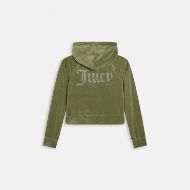 Picture of JUICY COUTURE WOMEN'S SWEATSHIRT MADISON HOODIE CLASSIC VELOUR OIL GREEN 2