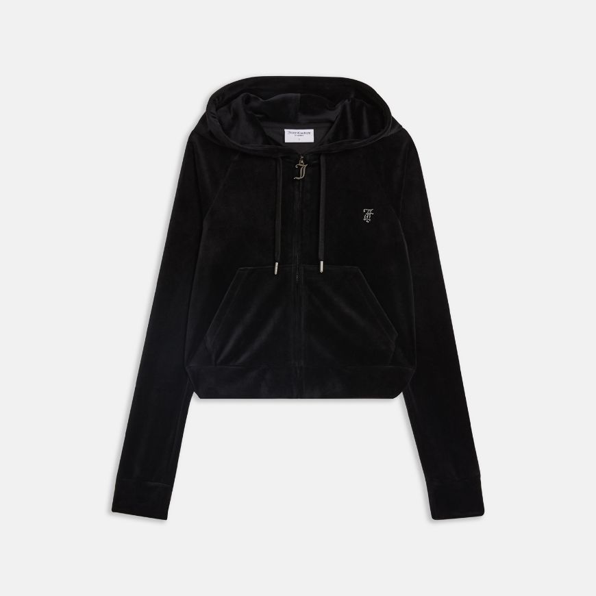 Picture of JUICY COUTURE WOMEN'S SWEATSHIRT MADISON HOODIE CLASSIC VELOUR BLACK