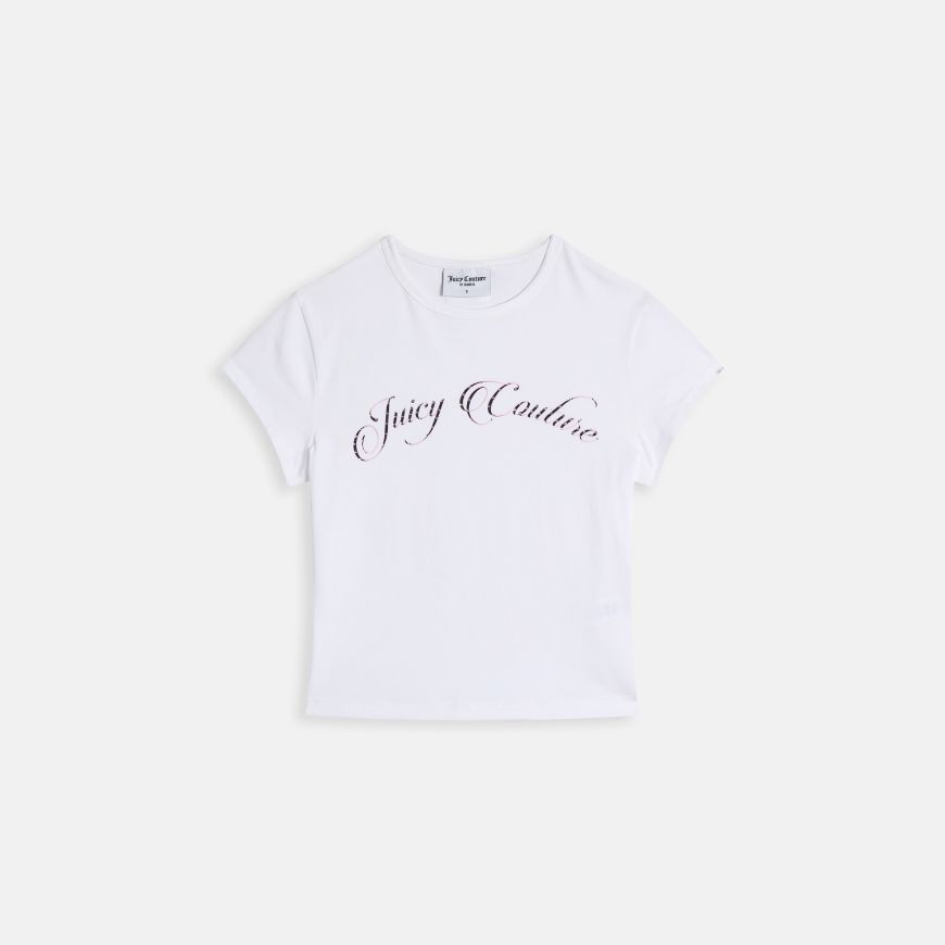 Picture of JUICY COUTURE WOMEN'S TOP JUICY SCRIPT BABY T-SHIRT WHITE