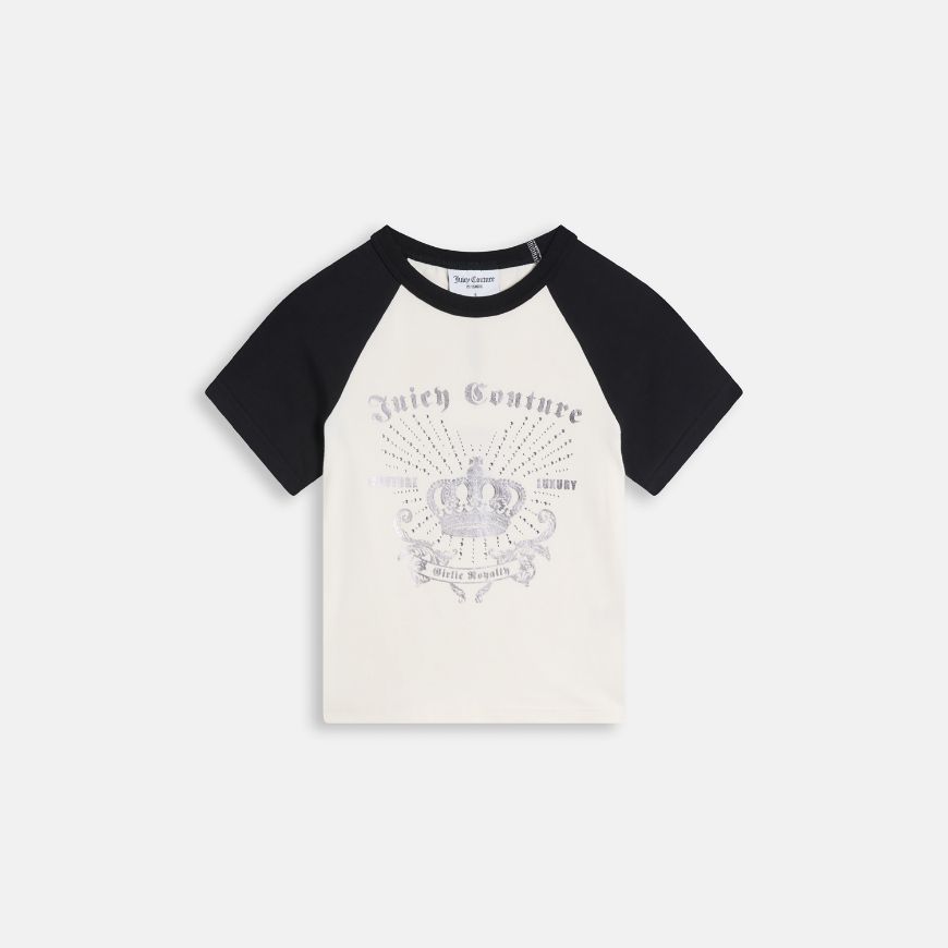 Picture of JUICY COUTURE WOMEN'S TOP REGAL REBELLE RAGLAN T-SHIRT MARSHMALLOW