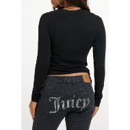 Picture of JUICY COUTURE WOMEN'S TOP DIAMANTE DOG CREST LONG SLEEVE BLACK 5