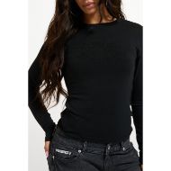 Picture of JUICY COUTURE WOMEN'S TOP DIAMANTE DOG CREST LONG SLEEVE BLACK 4