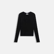 Picture of JUICY COUTURE WOMEN'S TOP DIAMANTE DOG CREST LONG SLEEVE BLACK 1