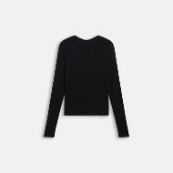 Picture of JUICY COUTURE WOMEN'S TOP DIAMANTE DOG CREST LONG SLEEVE BLACK 2