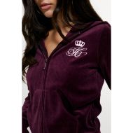 Picture of JUICY COUTURE WOMEN'S SWEATSHIRT SCRIPT REBELLE ROBYN HOODIE WINETASTING 6