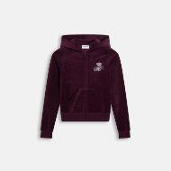 Picture of JUICY COUTURE WOMEN'S SWEATSHIRT SCRIPT REBELLE ROBYN HOODIE WINETASTING 1