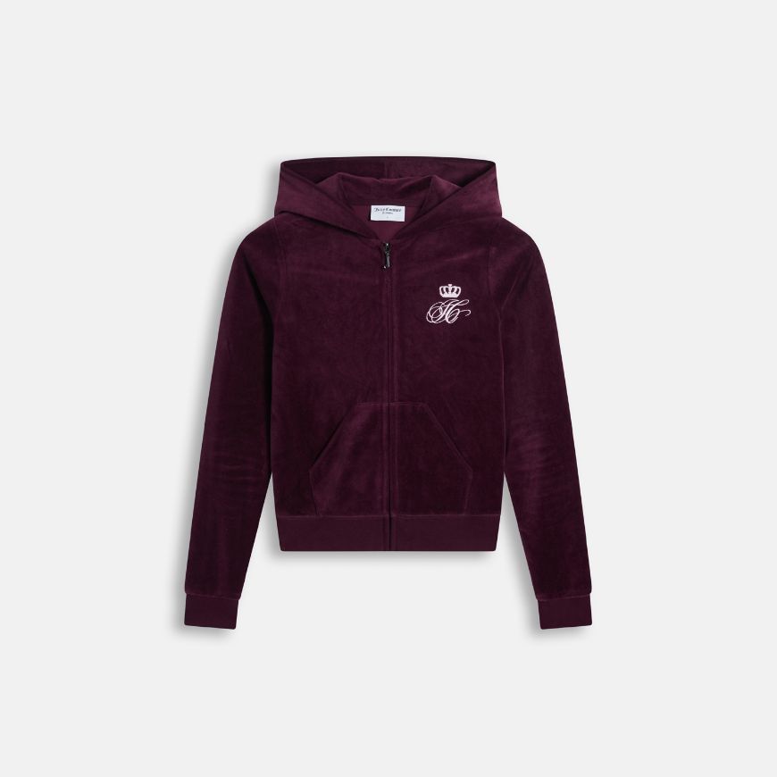 Picture of JUICY COUTURE WOMEN'S SWEATSHIRT SCRIPT REBELLE ROBYN HOODIE WINETASTING