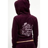 Picture of JUICY COUTURE WOMEN'S SWEATSHIRT SCRIPT REBELLE ROBYN HOODIE WINETASTING 5