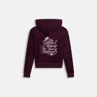 Picture of JUICY COUTURE WOMEN'S SWEATSHIRT SCRIPT REBELLE ROBYN HOODIE WINETASTING 2