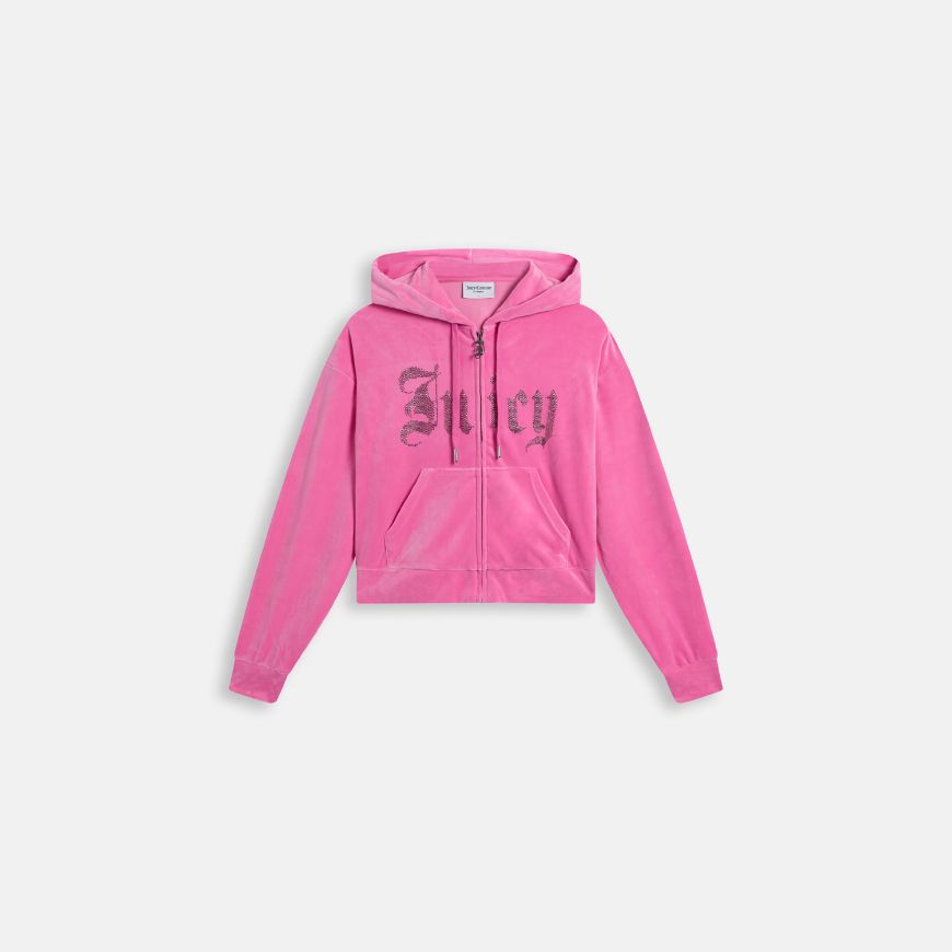 Picture of JUICY COUTURE WOMEN'S SWEATSHIRT ICCLE OLD GOTHIC HOODIE WILD ORCHID