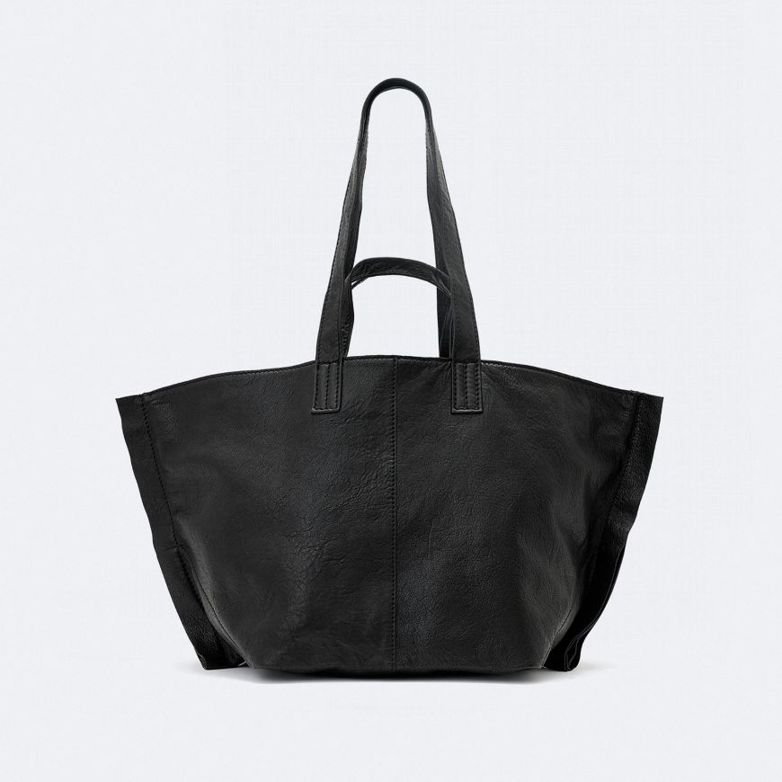 Picture of ALLSAINTS WOMEN'S LUTECE LEATHER TOTE BAG BLACK