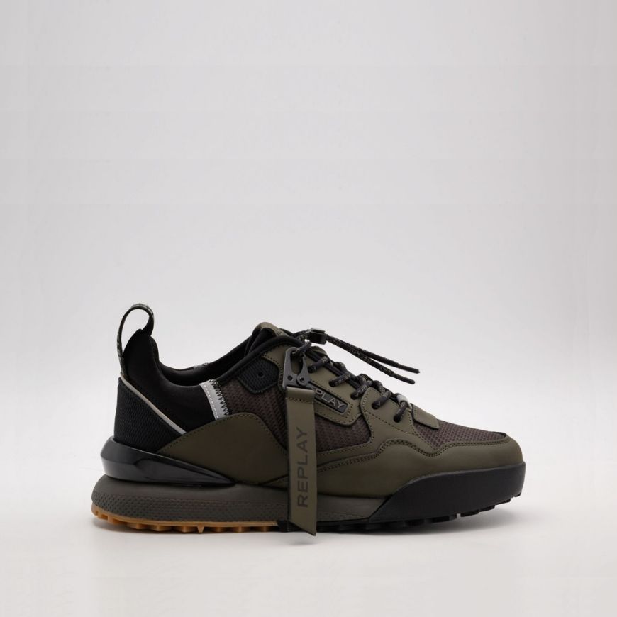 Picture of REPLAY MEN'S FIELD 2.0 RACE SNEAKERS MILITARY GREEN