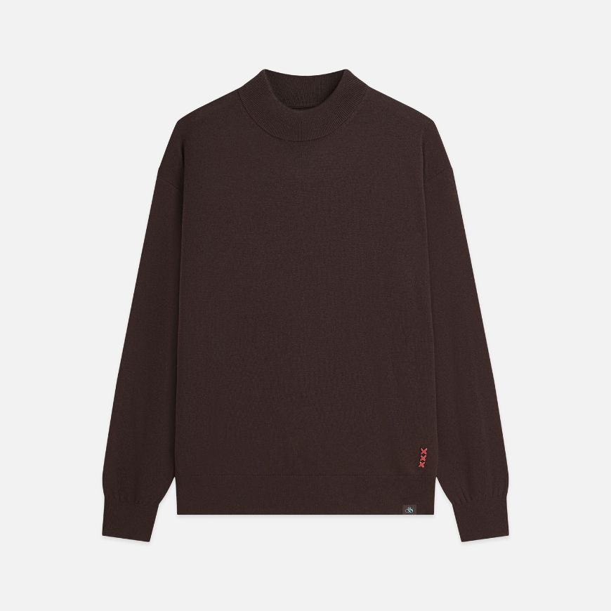 Снимка на SCOTCH&SODA МЪЖКИ ПУЛОВЕР SEASONAL CORE DROPPED SHOULDER MOCK NECK - RAISIN