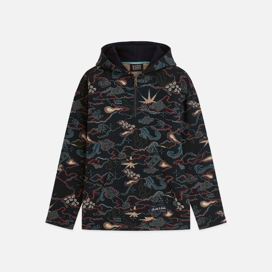 Снимка на SCOTCH&SODA МЪЖКИ СУИТШЪРТ JACQUARD RELAXED FIT HOODIE - SURREAL CLOUDS SKY CAPTAIN