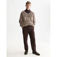 Снимка на SCOTCH&SODA МЪЖКИ ПУЛОВЕР JACQUARD WOOL-BLEND RELAXED FIT ZIP-THROUGH - WALNUT 7
