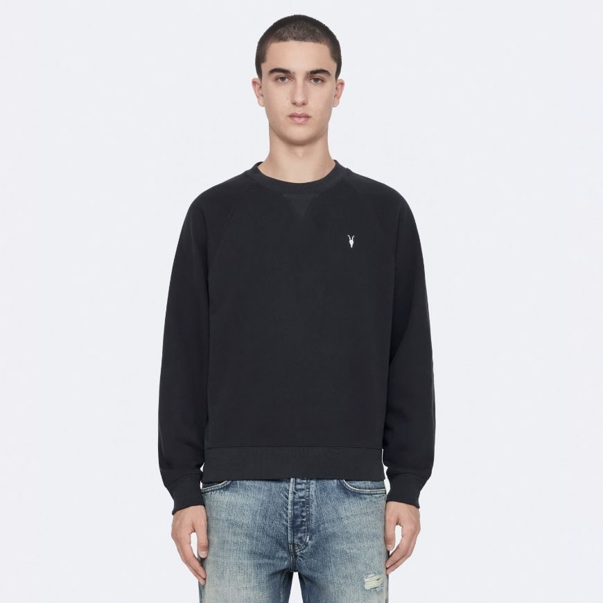 Picture of ALLSAINTS MEN'S HARLOW CREW WASHED BLACK