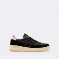 Снимка на ALLSAINTS MEN'S REGAN STRIPE CLASSIC BASKETBALL TRAINERS BLACK/CHALK WHITE 1