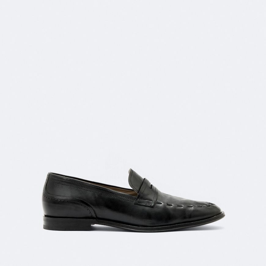 Снимка на ALLSAINTS WOMEN'S JULES HAND-STITCHED LEATHER LOAFERS BLACK