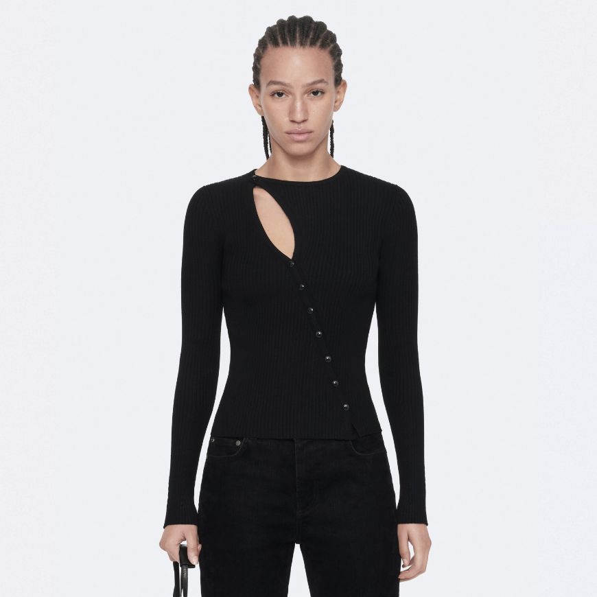 Снимка на ALLSAINTS ДАМСКИ ПУЛОВЕР CRUZ BUTTON THROUGH BLACK