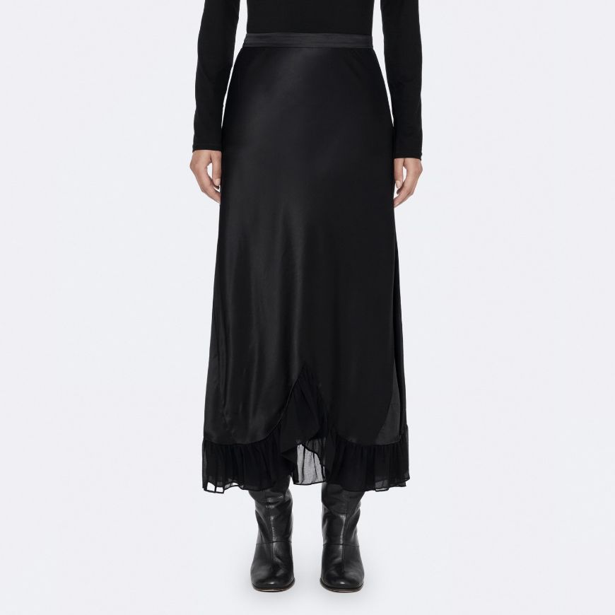 Снимка на ALLSAINTS ДАМСКА ПОЛА IRMA SILK-VISCOSE SKIRT BLACK