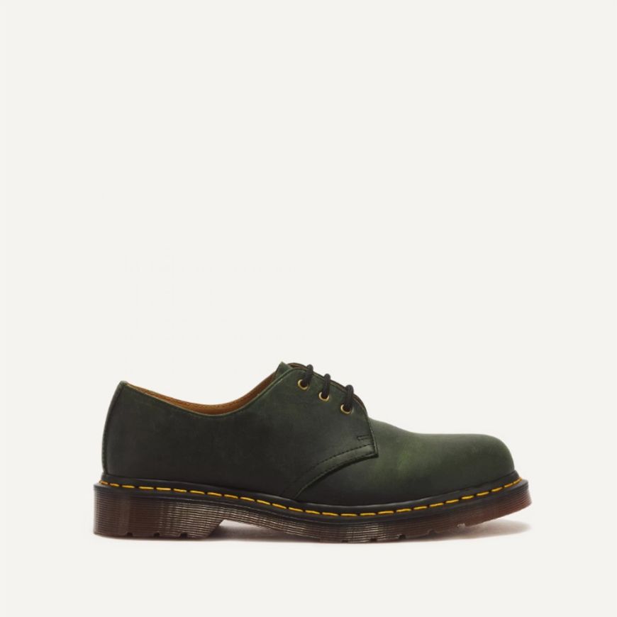 Снимка на DR. MARTENS МЪЖКИ ОБУВКИ 1461 3 EYE CRAZY HORSE LEATHER LACE UP SHOES GREEN
