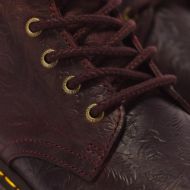 Снимка на DR. MARTENS ДАМСКИ ОБУВКИ  JADON FLORAL EMBOSS 8-EYE CRAZY HORSE LEATHER PLATFORM BOOTS CHERRY RED 7