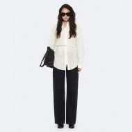 Снимка на ALLSAINTS ДАМСКА РИЗА ILANA TIE-WAIST RELAXED COTTON-BLEND SHIRT ECRU WHITE 2